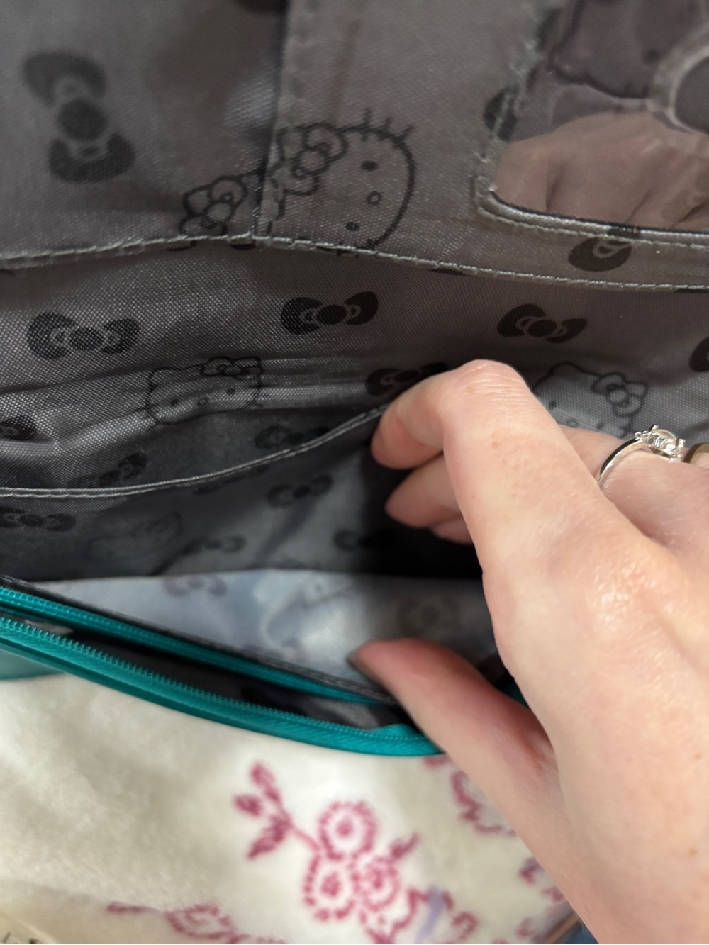 Teal Colour Hello Kitty ✨ Clutch Purse - Picture 7 of 8